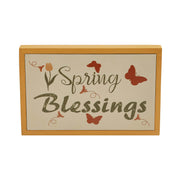 Spring In Bloom Spring Blessings w/ Butterflies Framed Wall Sign 6.5x10x1