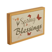 Spring In Bloom Spring Blessings w/ Butterflies Framed Wall Sign 6.5x10x1