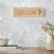Spring In Bloom Welcome w/ Butterfly & Bee Wall Sign 4x12x1