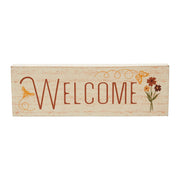 Spring In Bloom Welcome w/ Butterfly & Bee Wall Sign 4x12x1