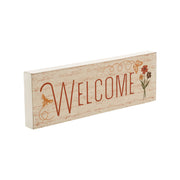 Spring In Bloom Welcome w/ Butterfly & Bee Wall Sign 4x12x1
