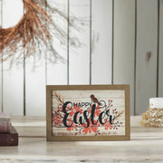 Spring In Bloom Happy Easter Floral w/ Songbird Wall Sign 8x12x0.5