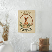 Spring In Bloom Happy Easter Bunny & Eggs In Wreath Wall Sign 10x8x1