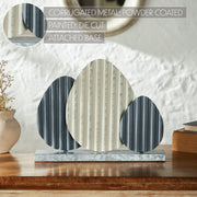 Bunny Hop Corrugated Metal Eggs w/ Base 10.75x14x2.5
