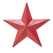 Metal Star Speckled Barn Red Distressed 4x4