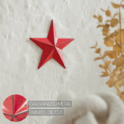 Metal Star Speckled Barn Red Distressed 4x4