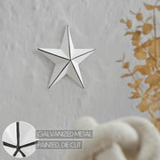 Metal Star White Distressed 4x4