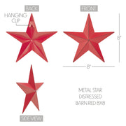 Metal Star Barn Red Distressed 8x8
