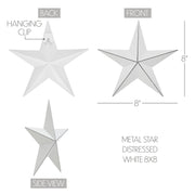 Metal Star White Distressed 8x8