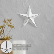 Metal Star White Distressed 8x8