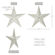 Metal Star Creme Distressed 12x12