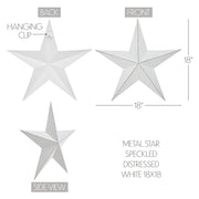 Metal Star Speckled White Distressed 18x18