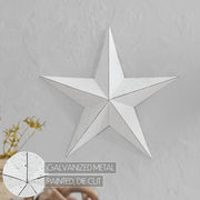 Metal Star Speckled White Distressed 18x18