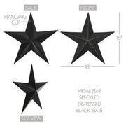 Metal Star Speckled Black Distressed 18x18