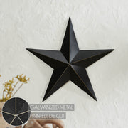 Metal Star Speckled Black Distressed 18x18