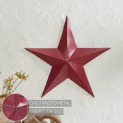 Metal Star Speckled Burgundy Distressed 18x18