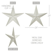 Metal Star Creme Distressed 24x24