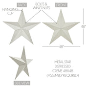 Metal Star Creme Distressed 48x48