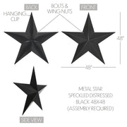 Metal Star Speckled Black Distressed 48x48