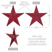 Metal Star Speckled Burgundy Distressed 48x48