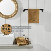 Black Country Bath Stars Tan Hand Towel Set of 2 16x26
