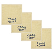 Navy Country Bath Stars Creme Washcloth Set of 4 12x12