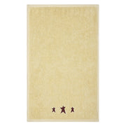 Burgundy Prim Stars Creme Hand Towel Set of 2 16x26
