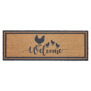 Down Home Hen & Chicks Coir Welcome Rug Rect 17x48