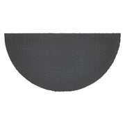 Charleston Mosaic Black Grey Coir Rug Half Circle 16.5x33