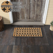 Charleston Mosaic Black Grey Coir Rug Rect 17x36