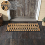 Charleston Mosaic Black Grey Coir Rug Rect 17x48