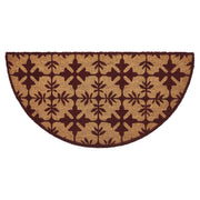 Charleston Mosaic Burgundy Coir Rug Half Circle 16.5x33