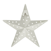 Metal Star Punched Creme 6x6