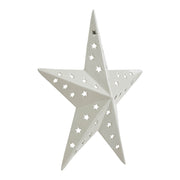 Metal Star Punched Creme 6x6