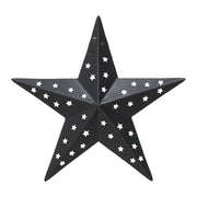 Metal Star Punched Black 6x6