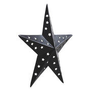 Metal Star Punched Black 6x6