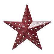 Metal Star Punched Burgundy 6x6