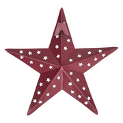 Metal Star Punched Burgundy 6x6