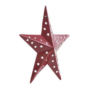 Metal Star Punched Burgundy 6x6