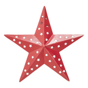 Metal Star Punched Barn Red 6x6