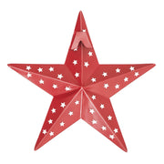 Metal Star Punched Barn Red 6x6