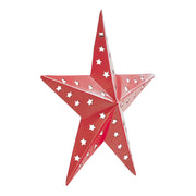 Metal Star Punched Barn Red 6x6