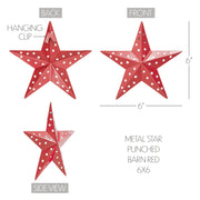 Metal Star Punched Barn Red 6x6