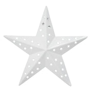 Metal Star Punched White 6x6