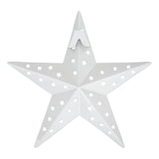 Metal Star Punched White 6x6