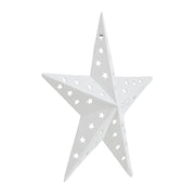 Metal Star Punched White 6x6