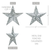 Metal Star Punched Galvanized 6x6