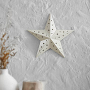 Metal Star Punched Creme 12x12