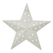 Metal Star Punched Creme 12x12