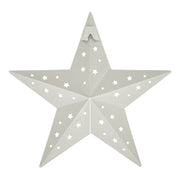 Metal Star Punched Creme 12x12